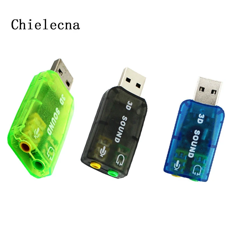Звуковая карта USB Chielecnal 3 5 мм Usb адаптер 3D Аудио 1 мини внешний интерфейс микрофон