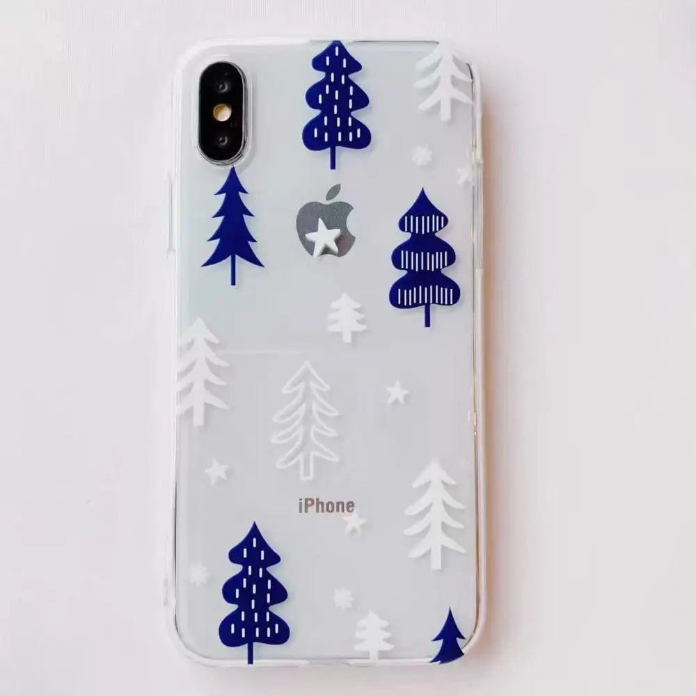 (9)_JONSNOW Painted Case for iPhone 8 7 7 Plus 6 6s Plus Christmas Tree Snowflake Soft Silicone Phone Cover for iPhone X XR XS Max