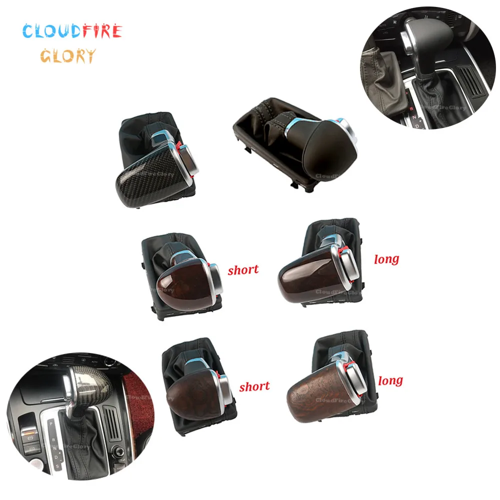 

CloudFireGlory Carbon Fiber Wood Lever Gear Shift Knob w/ Gaiter Boot AT LHD Only For Audi A3 8P A4 B8 A5 A6 C6 Q5 Q7 2009 2010