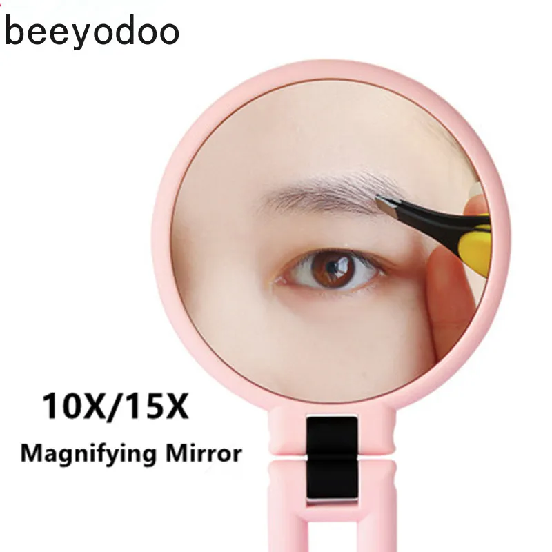 

15 Times Magnifying Mirrors Double Side Makeup Mirror Table Desktop Makeup 10X 15X 360 Folding Adjustable Color Sent Randomly