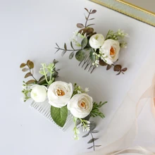 Handmade Greenery Headwear Bride Head Piece Flower and Leaf Hair Comb for Wedding Ceremony Handmade Greenery Headwear Bride Head Piece Flower and Leaf Hair Comb for Wedding Ceremony