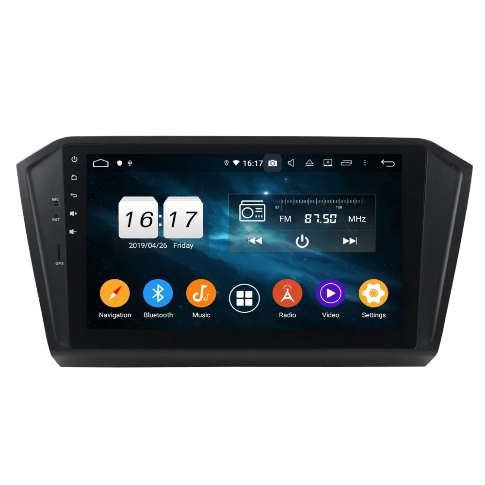 Best DSP Android 9.0 Octa Core 10.1" Car DVD Radio GPS for VW Volkswagen Passat 2015 2016 4GB RAM Bluetooth 4G WIFI USB DVR 32GB ROM 3