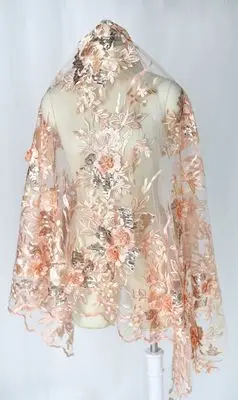 Большой трехмерный вышитый бисером кружевной ткани свадебное платье DIY материал украшения одежды аксессуары 1 шт - Цвет: Orange 1piece