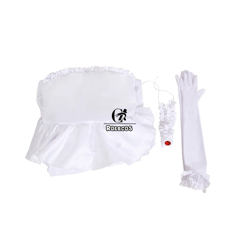 ROLECOS Bowsette Boosette Cosplay Costume Women Sexy Dress Anime Kuppa Koopa-hime Princess Cosplay White Dress Christmas Party