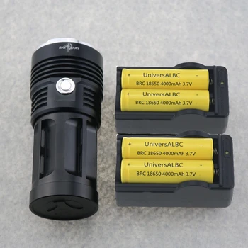 

Waterproof 23000 Lumen Hunting Flashlight 13x CREE XM-L T6 LEDs Tactical Torches SKY RAY Lamp + 4x 18650 Battery+ 2x Charger