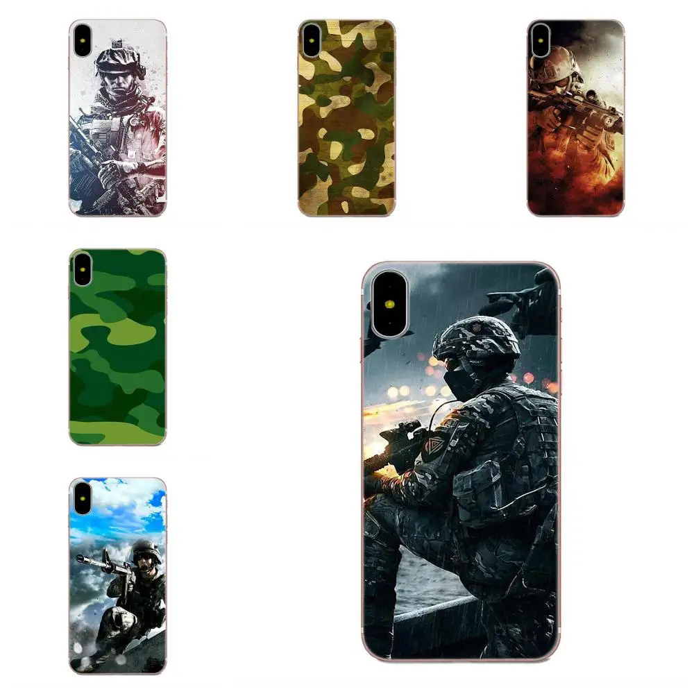 

For Sony Xperia Z Z1 Z2 Z3 Z4 Z5 compact Mini M2 M4 M5 T3 E3 E5 XA XA1 XZ Premium Mobile Cases Camouflage Army Soldier