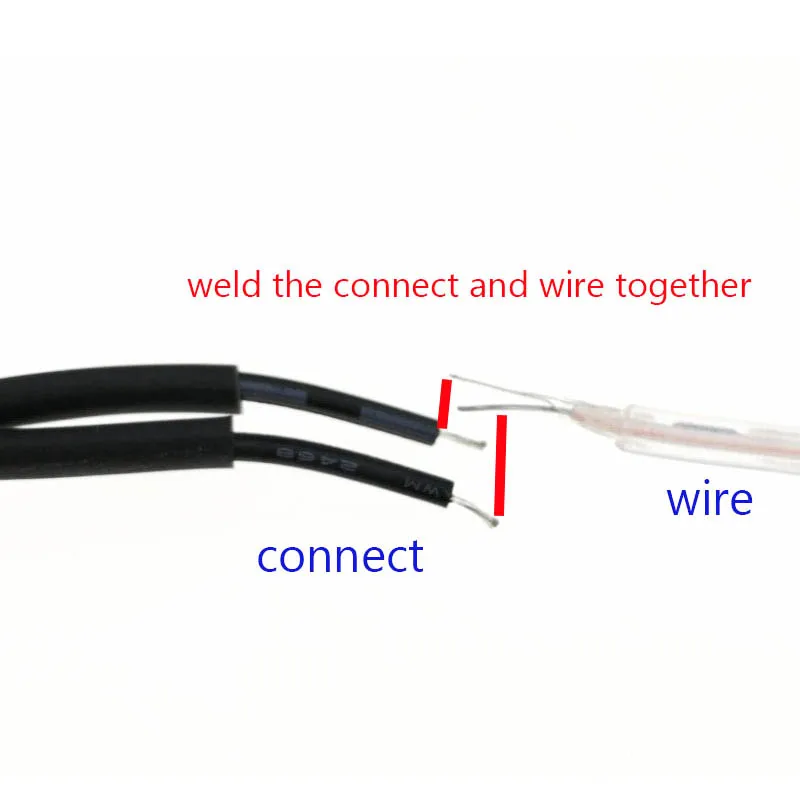 10 шт./партия el провод(папа) с 3,2 мм термоусадочной трубкой для светодиодной ленты DIY сварной el провод или полоска