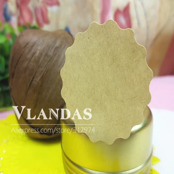 

Wholesale 1000Pcs Flower Edge Blank Kraft Paper Biscuit Gift Sticker, STK-147 Free Shipping