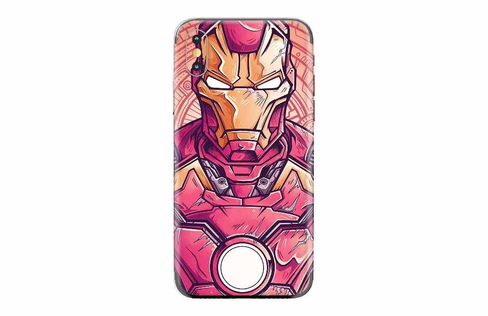 

Fashion Colorful Captain Iron Man Thin PVC Adhesive Film Protection Mobile Phone Skin Sticker Back Film for iPhone X XS MAX XR