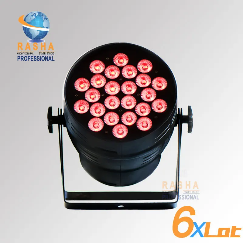 

6pcs/LOT New Arrival Rasha 24pcs*18W 6in1 RGBAW+UV LED Par Can,LED Par Light,Stage LED Par64 For Stage Event,DMX IN&OUT