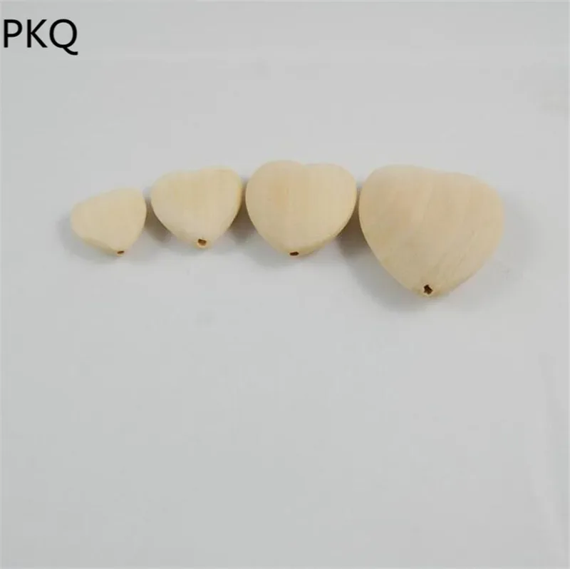 В форме сердца деревянное изделие бусины деревянные детские зубы безопасности успокаивают ребенка DIY ожерелье кулон деревянные бусины
