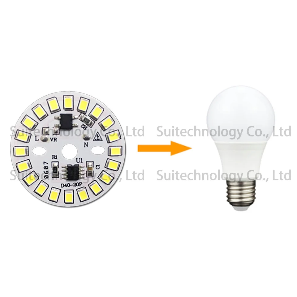 9 Вт Светодиодная лампа AC220V вход умная IC SMD2835 теплый белый чистый для DIY светильник