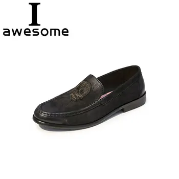 

Retro Vintage Handmade Men's Genuine Cow Leather Frosted Male wedding loafers dress shoe Slip On Casual Footwear 0412