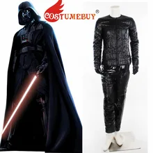 Costumebuy фильм с Дартом Вейдером из фильма «Звездные войны Косплэй костюм топ и штаны перчатки, костюм для взрослых, для модной Хэллоуин кожаное нижнее белье костюм L920