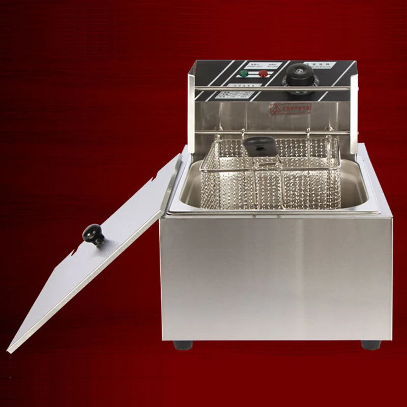 VOSOCO Electric Deep Fryer French Fry Restaurant Fries Machine Single