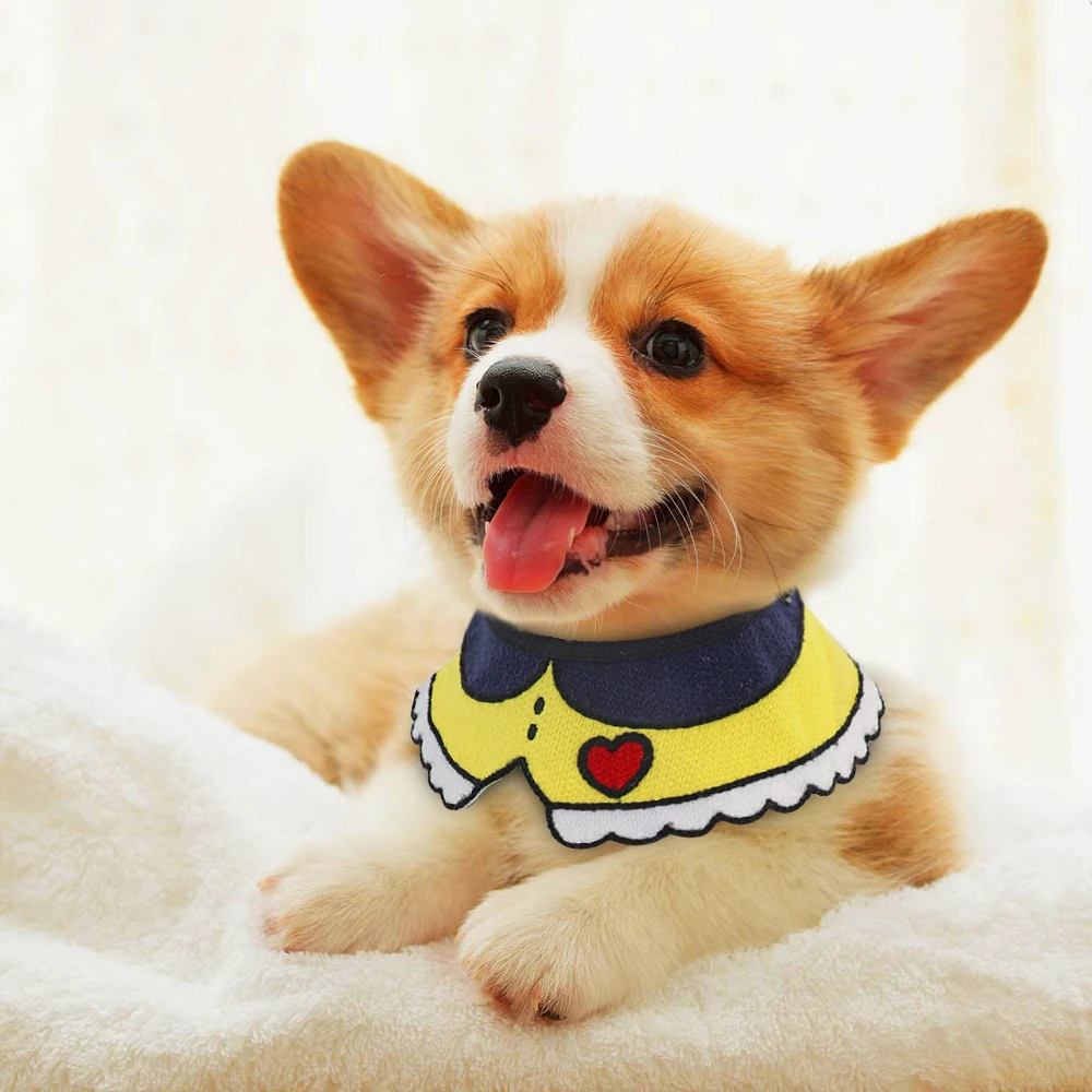 Милая собака аксессуары для бандан Регулируемая Собака мелких пород кошка шейный шарф для маленьких средних собак кошки Чихуахуа Уход Аксессуары - Цвет: Цвет: желтый