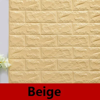 Beige DIY 3D настенные панели кирпичные настенные наклейки гостиная ТВ фон настенный Декор Пена водонепроницаемые настенные наклейки обои для детской комнаты - Цвет: Beige