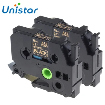 

Unistar 2pcs Compatible for Brother P-touch Tape TZe-344 TZ-344 18mm*8m Laminated Label Ribbons for Brother P touch TZ Tape