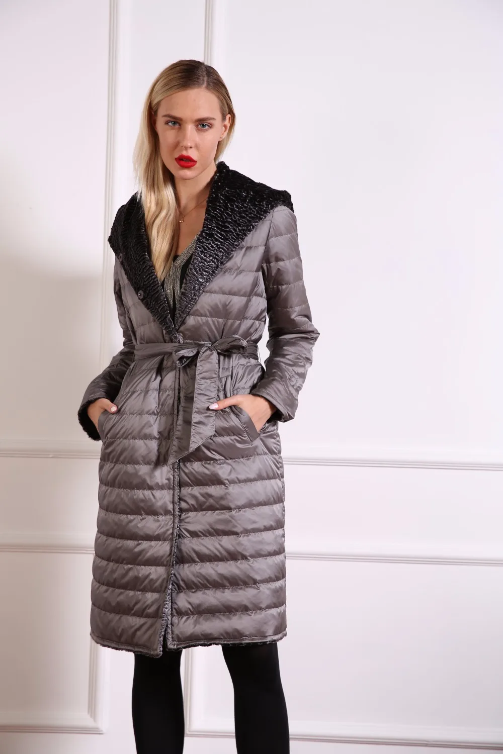 

azzimia 2016 new winter dress reversible clothing fashion women's hooded down feather coat outwear parkas good quality Hot Sale