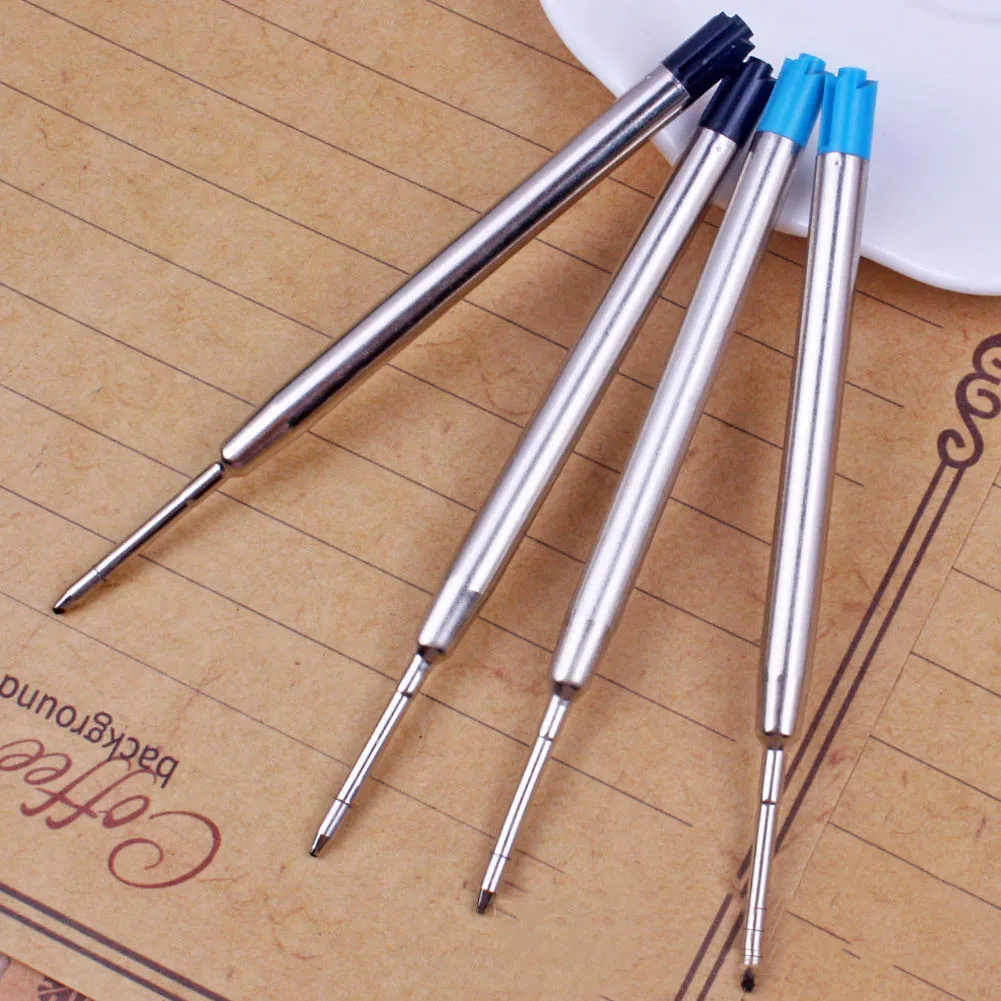 

10 Pcs/set Refill 0.7mm Full Metal Core Short Blue And Black Ink Refill Replacement School Supplies Office Accessories