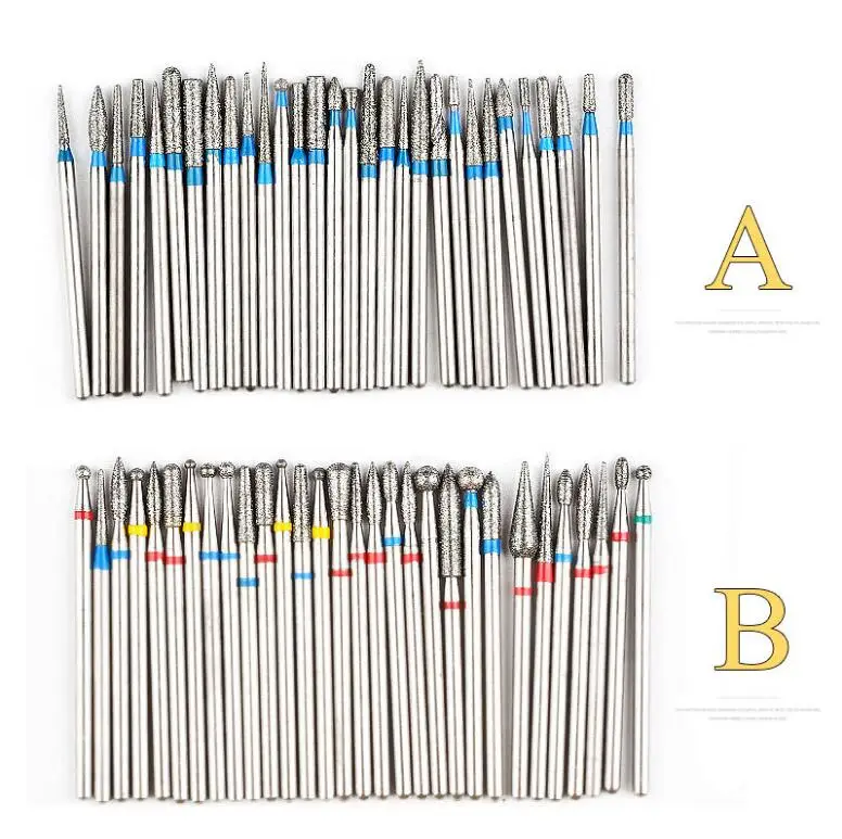 2 комплекта 30 шт. алмазная шлифовальная игла фреза наборы ногтей сверло аксессуары Электрический маникюрный салон пилки для ногтей шлифовальный инструмент
