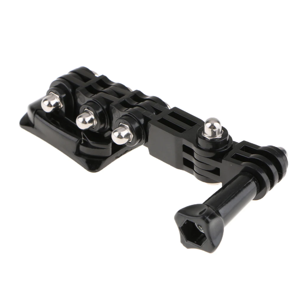 Helmet Mount Arm for GoPro Hero 6/5/4/3+ Adjustable Bracket Sports Camera Housing Adapter with 2x Curved Adhesive Base Pad