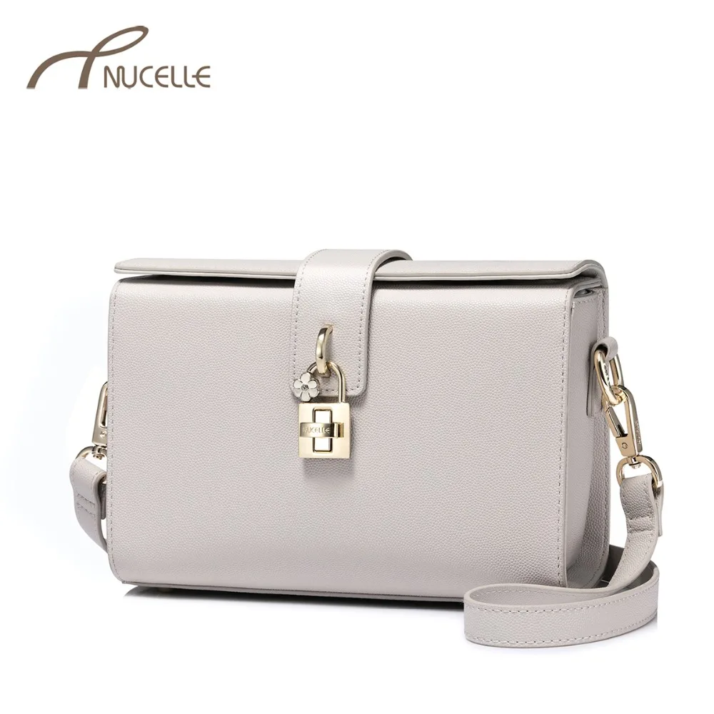 NUCELLE Women's Leather Messenger Bags Ladies Fashion Flower Lock