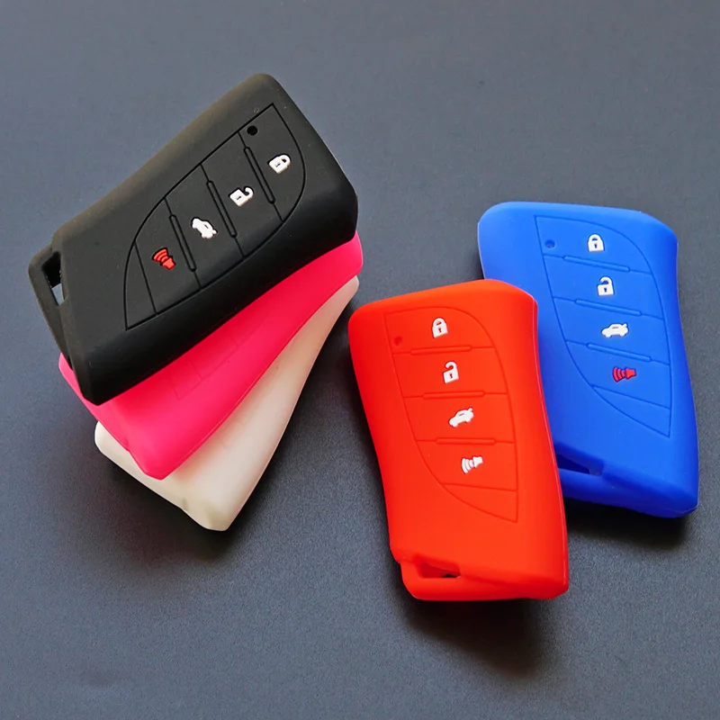 

Silicone key fob Protect case cover set skin sleeve holder for For Lexus 2018 2019 IS ES GS LS500h NX RX LX LC RC Remote keyless