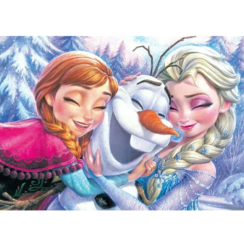 

5D DIY Diamond Painting Cartoon Cross Stitch Full Round Diamond Embroidery Frozen Sister Elsa&Anna Diamond Mosaic Decor Gift