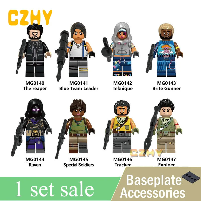 

TPS Reaper Blue Team Leader Teknique Brite Gunner Raven Tracker Explorer Block Toys Christmas Gift Figures MG0140-0147