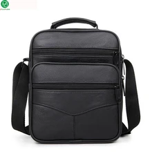 En cuir véritable homme d’affaires sac vraiment vache hommes épaule sac noir vintage hommes bandoulière sacs hommes voyage sac D’ordinateur Portable sacs à main