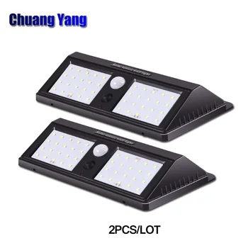 

2Pcs/Lot 24 LEDs Solar Powered PIR Motion Sensor Wall Light Outdoor Waterproof Energy Saving Street Garden Decoration Lamp