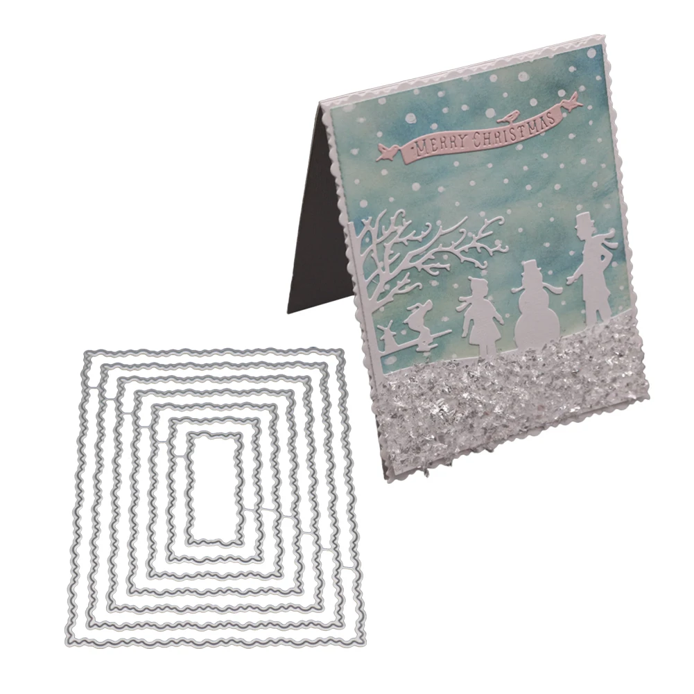 Многослойная прямоугольная рамка Скрапбукинг режущие штампы металлический трафарет и штампы для DIY тиснение декор с помощью открыток