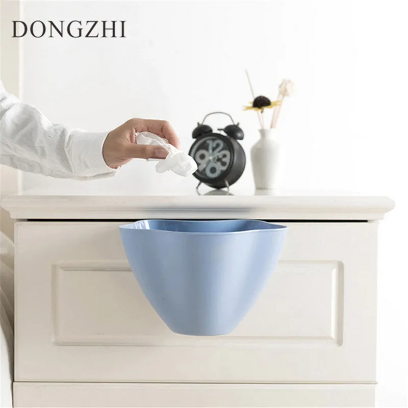 

2017 Creative Kitchen Utensils Hanging Garbage Storage Box Kitchen Desktop Garbage Basket Trash Can For Kitchen LB007