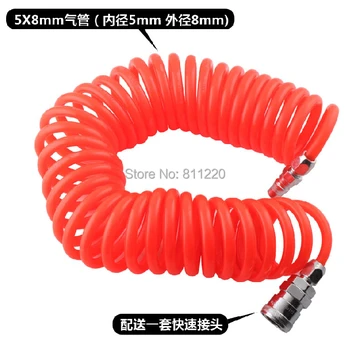 

Air pipes fitting sets red tube for air compressor ID 5mm OD 8mm air pipe connector fitting, tubing fitting
