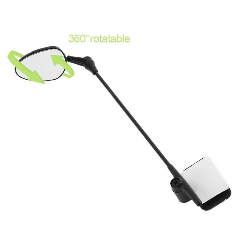 

Bicycle Helmet Mounted Rear View Mirror 360 Degree Rotatable Length Adjustable Bike Riding Flat Mirror