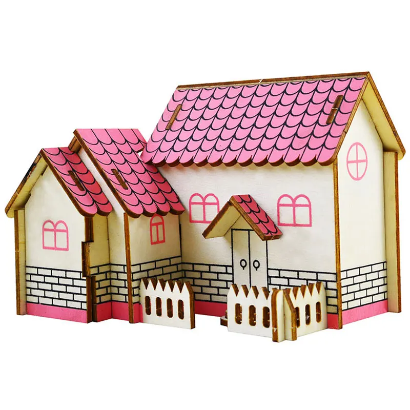 Деревянный дом DIY набор деревянный дом Миниатюрный настоящая жизнь фермерский дом лесная вилла модель игрушки для детей день рождения рождественские подарки - Цвет: Type 1