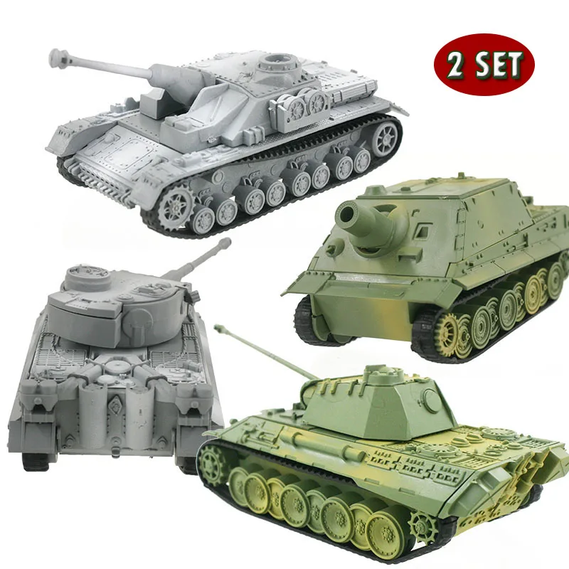 

2Set Tank Model Building Kits Military Assembly Educational Toys Decoration Hi-Q Panther Tiger Turmtiger Assault Tank Model Toy