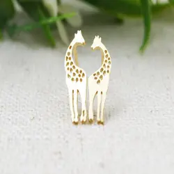 Прекрасный Жираф серьги стержня для Для женщин девочек Женский Brincos Jewelry подарки на день рождения милые животные Жираф уха шпильки