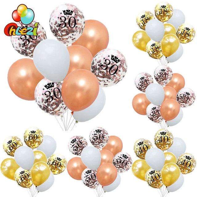 Ballon numéro 25 en feuille d'or de grande taille 32 pouces, 22 pièces/lot  avec boules de latex noires, décoration de fête d'anniversaire pour  adultes, à l'hélium - AliExpress