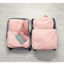 5 шт./компл. модная сумка для багажа с двойной застежкой-молнией, нейлоновая Водонепроницаемая женская сумка для путешествий, сумка-Органайзер для мужчин