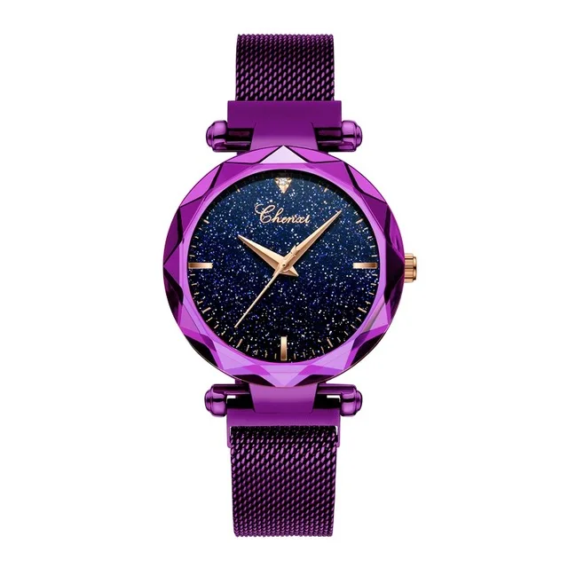 

Fashion Chenxi Top Brand Luxury Ladies Quarts Women Watch Purple Wrist New Starry Sky Dial Clock Relogio Feminino Reloj Mujer