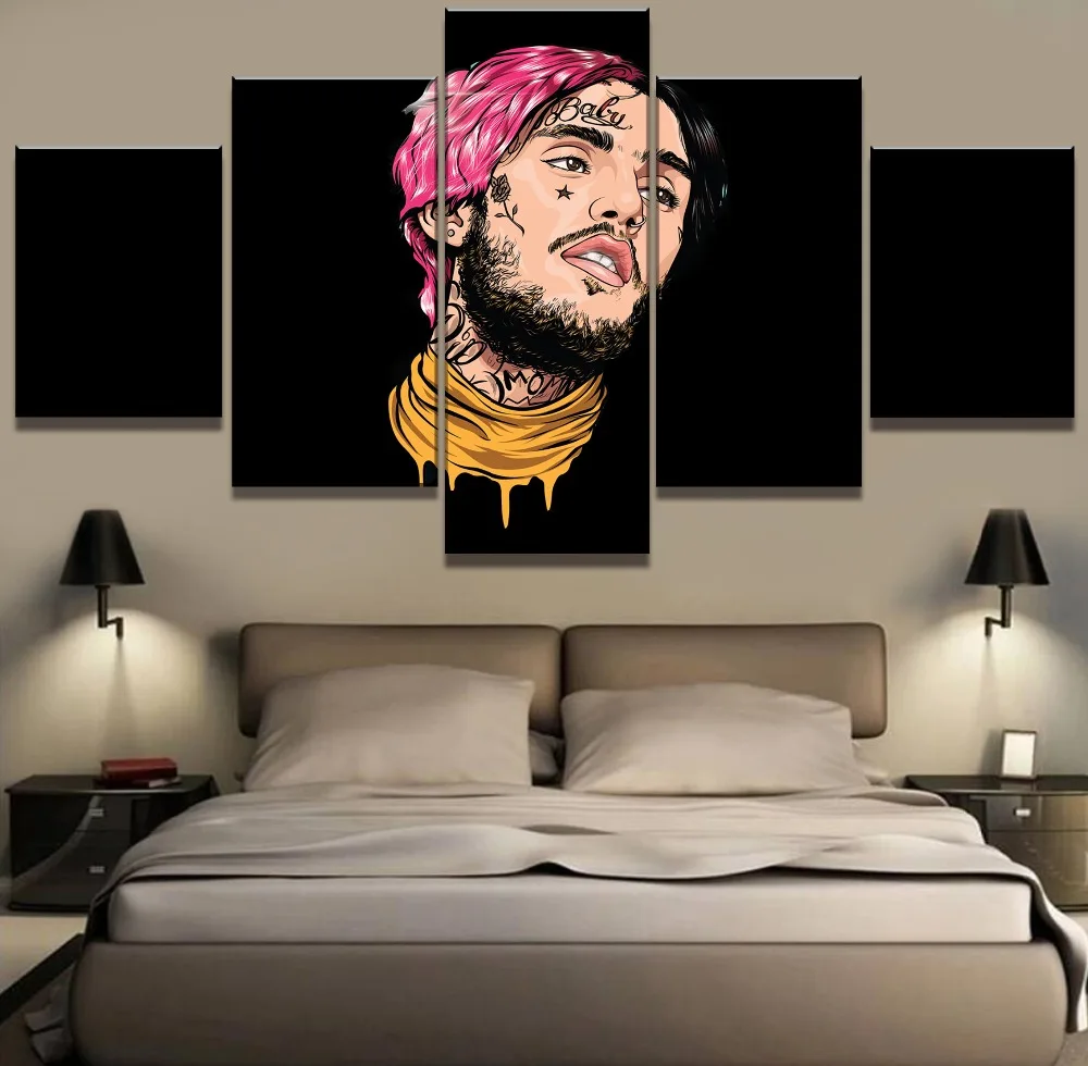 

5 Pieces HD Print Picture Lil Peep Music Poster Painting Canvas Wall Art Picture Home Decoration Living Room Canvas Painting