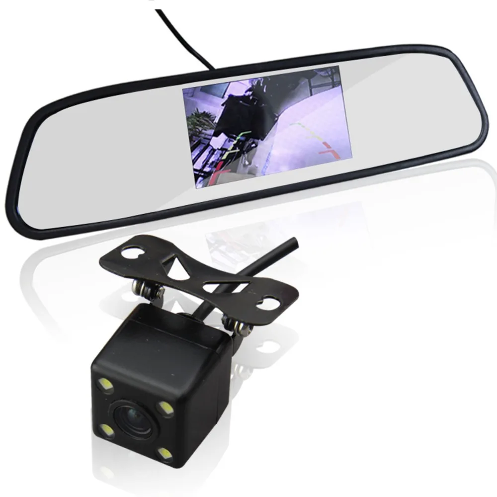 Auto Parking Monitor 4.3" LCD Rearview Mirror Display together with LED