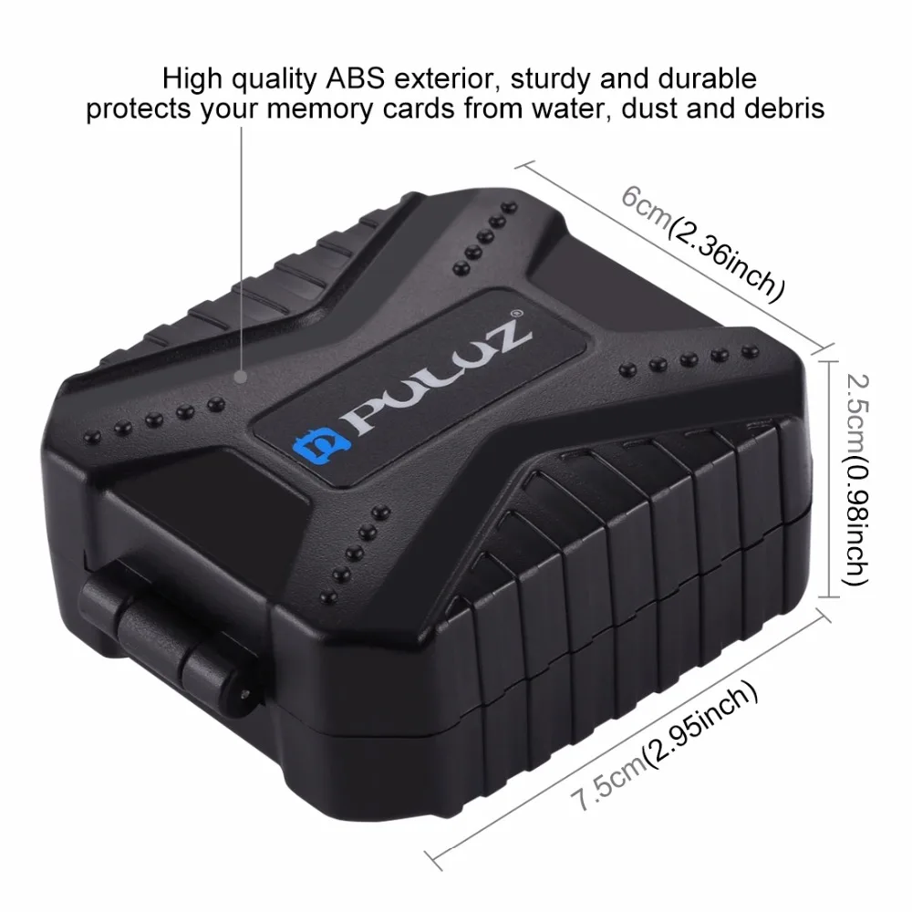 PULUZ 11 в 1 водонепроницаемый чехол для хранения памяти/SD карты для 3SIM+ 2XQD+ 2CF+ 2TF+ 2SD карты