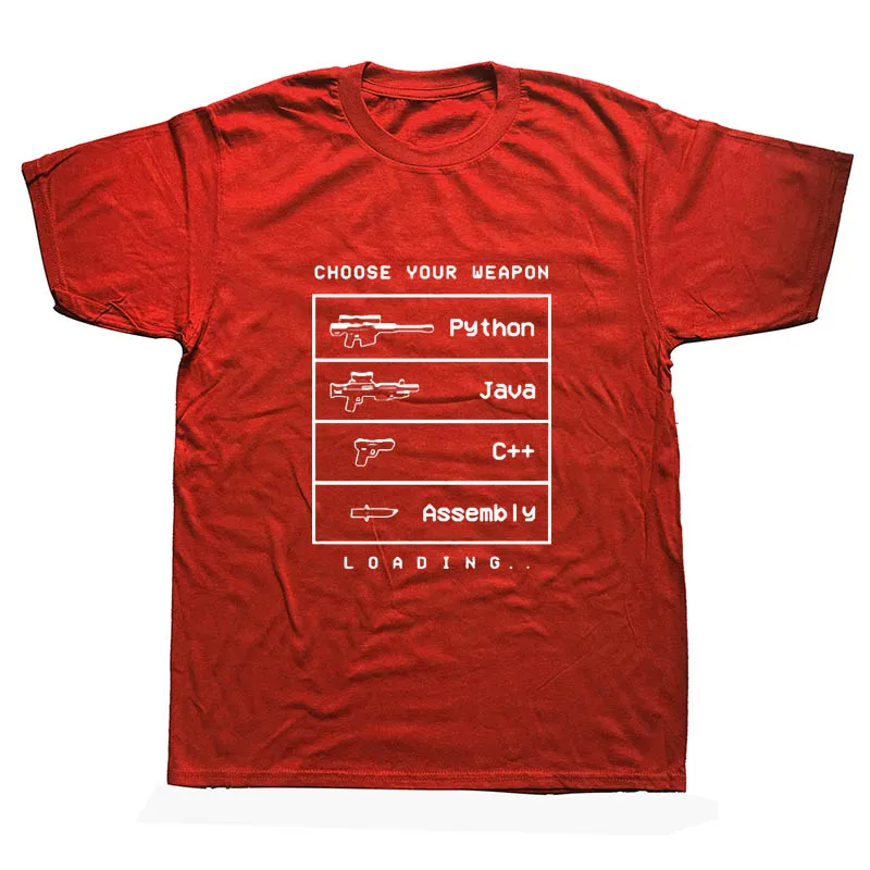 Забавная компьютерная футболка с языком Java программиста, Мужская футболка с коротким рукавом и круглым вырезом, хлопковая Футболка Java разработчика - Цвет: RED