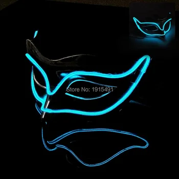 

Luxury Diy Popular Luminous Led String Zorro Mask Holiday Lighting Fantastic Cold Light Costume Mask Cocktail Party Decoration
