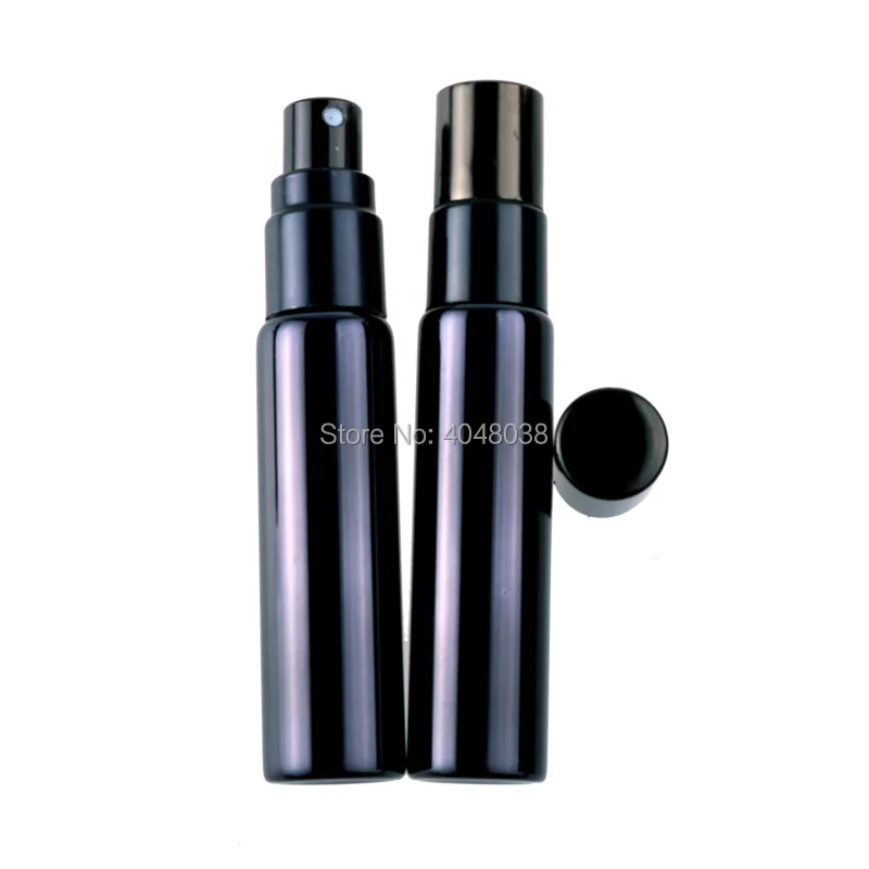Black Lucifuge Small Cosmetic Press Pump Bottle Glass Liner Perfume Refillable Bottle Electroplate 10 ML Spray Vials 50 pcslot (4)