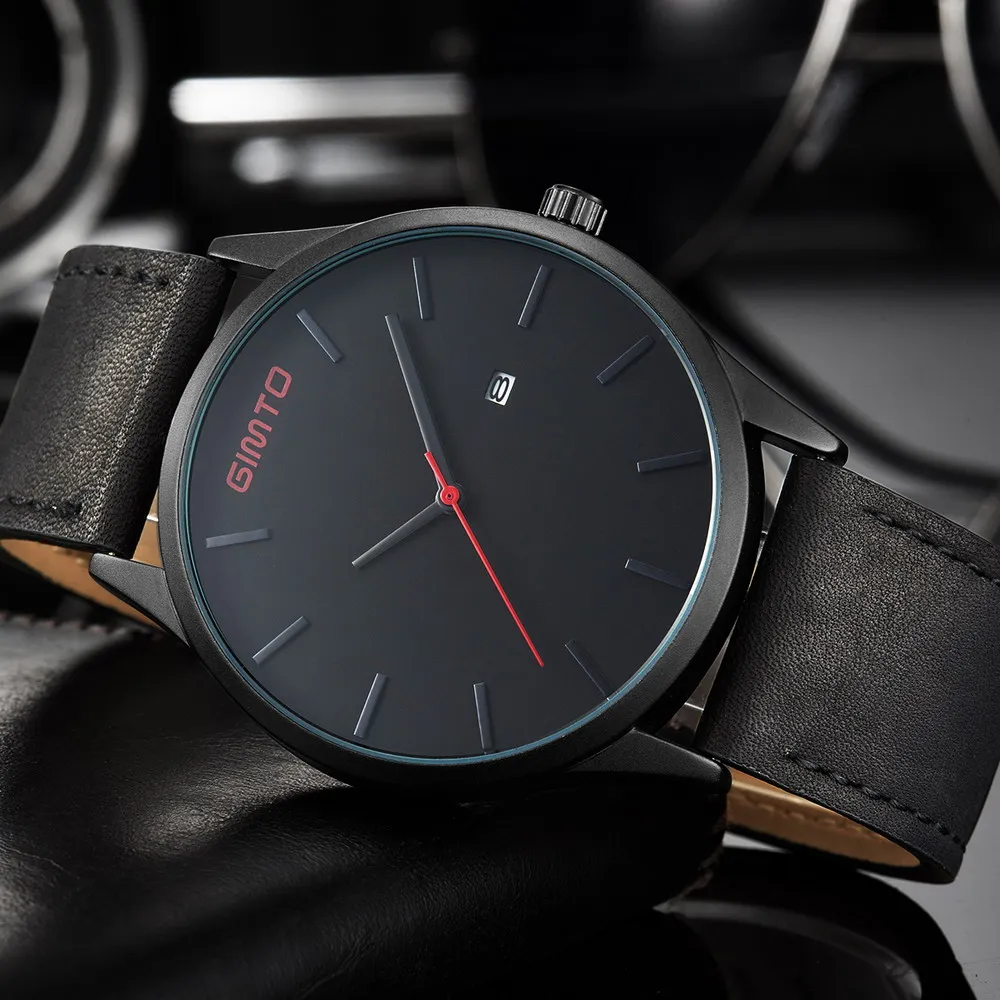 Beste 2018 Eenvoudige Merk Horloges Mannen Lederen Beroemde Mannelijke Kalender Casual Quartz Horloge Man Business Polshorloge Relogio Masculino