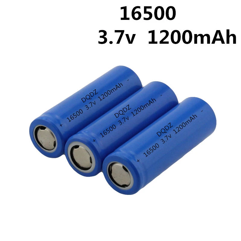 

2pcs/lot Very cheap Vbatty 16500 1200mah 3.7V Li-ion rechargeable battery 16500 battery with flat top